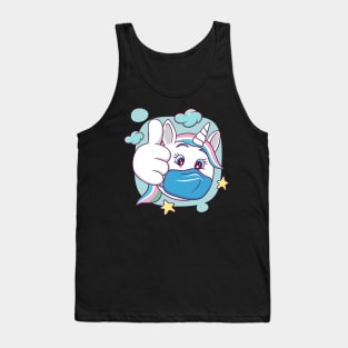 facial expression illustration (wearing a mask is ok) unicorn character Tank Top